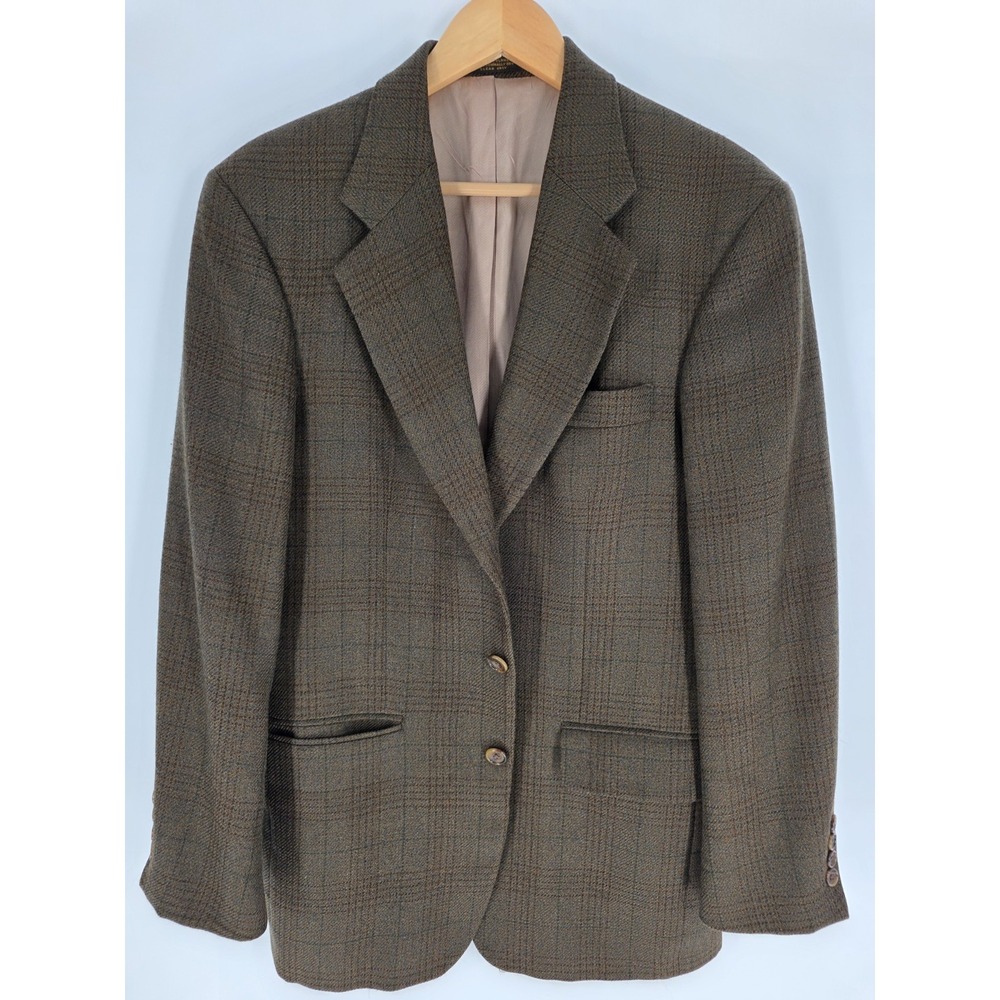 Vintage Oscar De La Renta Men's Sport Blazer Brown Wool 38R Made In Columbia